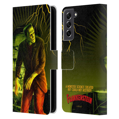 Universal Monsters Frankenstein Yellow Leather Book Wallet Case Cover For Samsung Galaxy S21 FE 5G