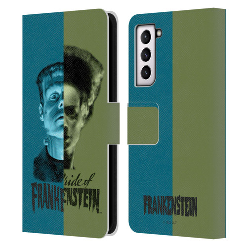 Universal Monsters Frankenstein Half Leather Book Wallet Case Cover For Samsung Galaxy S21 5G