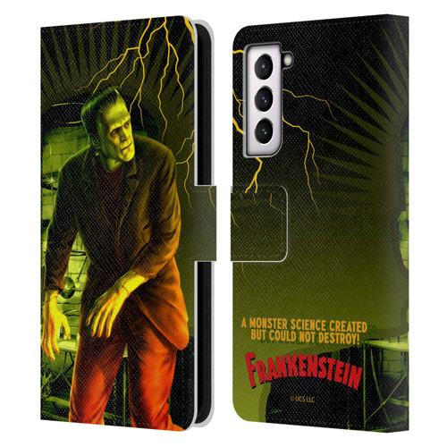 Universal Monsters Frankenstein Yellow Leather Book Wallet Case Cover For Samsung Galaxy S21 5G