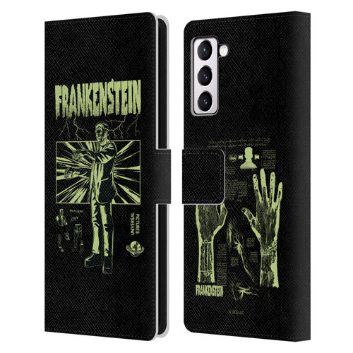 Universal Monsters Frankenstein Lightning Leather Book Wallet Case Cover For Samsung Galaxy S21+ 5G