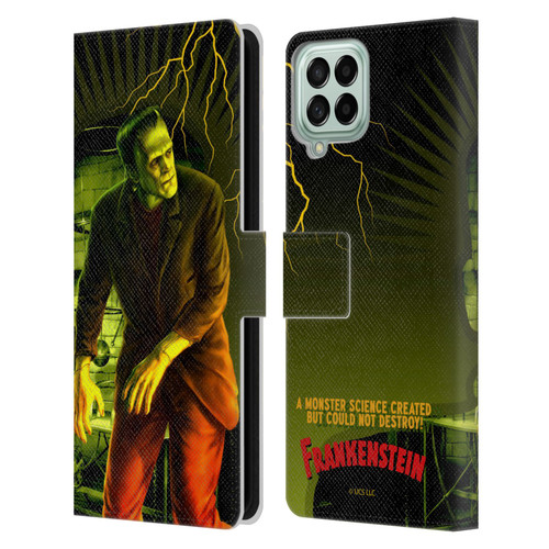 Universal Monsters Frankenstein Yellow Leather Book Wallet Case Cover For Samsung Galaxy M33 (2022)
