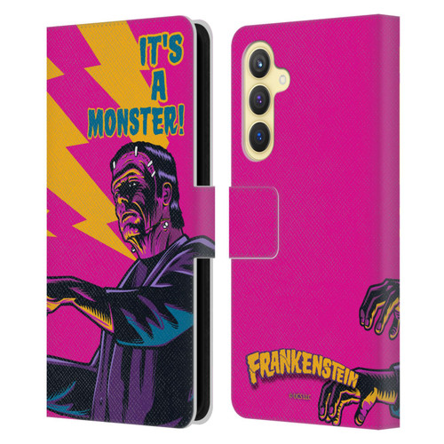 Universal Monsters Frankenstein It's A Monster Leather Book Wallet Case Cover For Samsung Galaxy S23 FE 5G