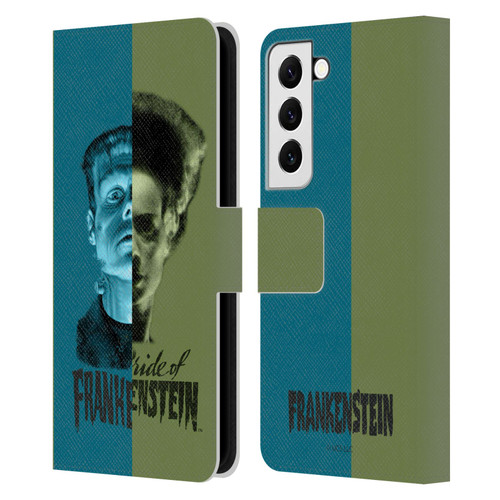 Universal Monsters Frankenstein Half Leather Book Wallet Case Cover For Samsung Galaxy S22 5G