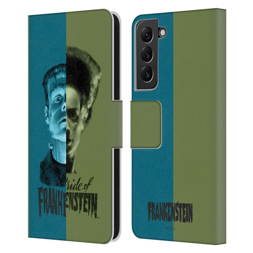 Universal Monsters Frankenstein Half Leather Book Wallet Case Cover For Samsung Galaxy S22+ 5G