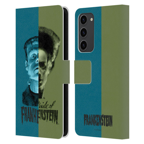 Universal Monsters Frankenstein Half Leather Book Wallet Case Cover For Samsung Galaxy S23+ 5G