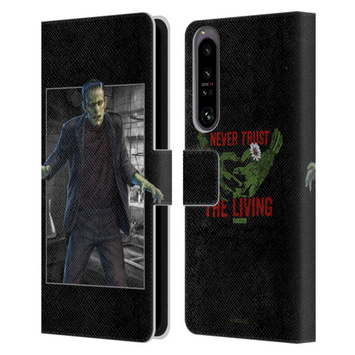 Universal Monsters Frankenstein Frame Leather Book Wallet Case Cover For Sony Xperia 1 IV