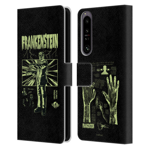 Universal Monsters Frankenstein Lightning Leather Book Wallet Case Cover For Sony Xperia 1 IV