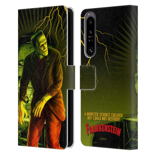 Universal Monsters Frankenstein Yellow Leather Book Wallet Case Cover For Sony Xperia 1 IV