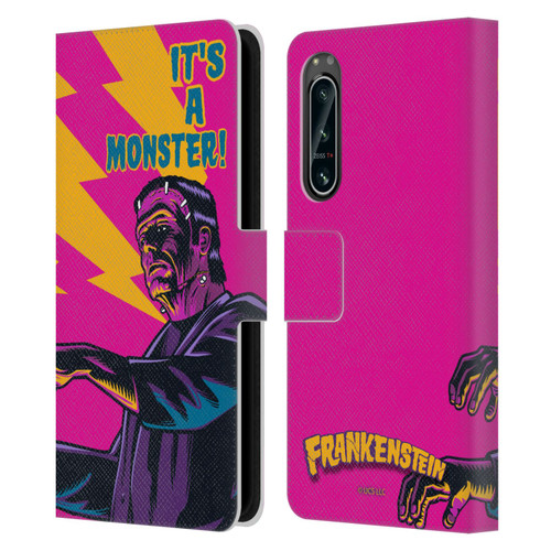 Universal Monsters Frankenstein It's A Monster Leather Book Wallet Case Cover For Sony Xperia 5 IV