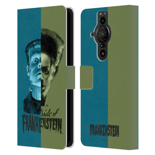 Universal Monsters Frankenstein Half Leather Book Wallet Case Cover For Sony Xperia Pro-I