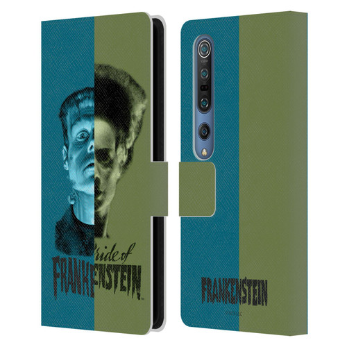 Universal Monsters Frankenstein Half Leather Book Wallet Case Cover For Xiaomi Mi 10 5G / Mi 10 Pro 5G