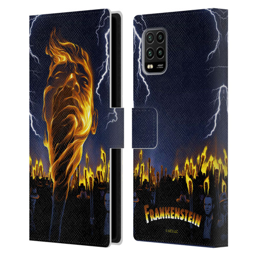 Universal Monsters Frankenstein Flame Leather Book Wallet Case Cover For Xiaomi Mi 10 Lite 5G