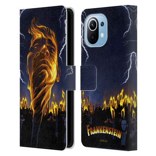 Universal Monsters Frankenstein Flame Leather Book Wallet Case Cover For Xiaomi Mi 11