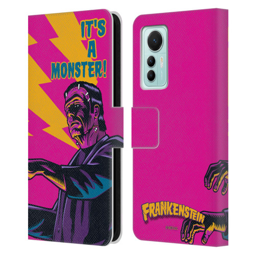 Universal Monsters Frankenstein It's A Monster Leather Book Wallet Case Cover For Xiaomi 12 Lite