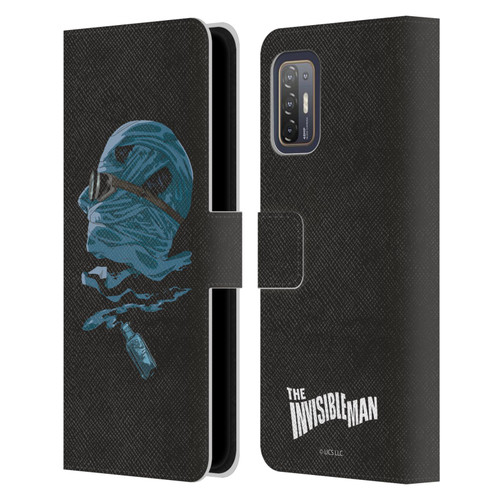 Universal Monsters The Invisible Man Blue Leather Book Wallet Case Cover For HTC Desire 21 Pro 5G