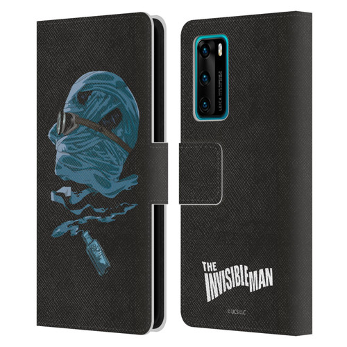 Universal Monsters The Invisible Man Blue Leather Book Wallet Case Cover For Huawei P40 5G