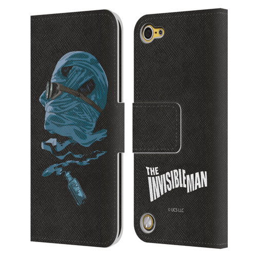 Universal Monsters The Invisible Man Blue Leather Book Wallet Case Cover For Apple iPod Touch 5G 5th Gen