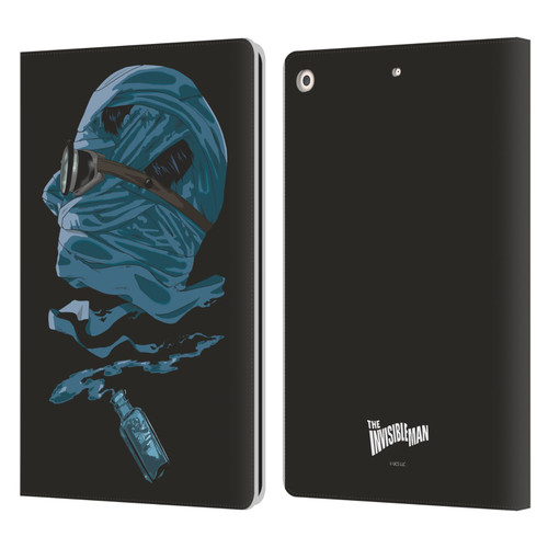 Universal Monsters The Invisible Man Blue Leather Book Wallet Case Cover For Apple iPad 10.2 2019/2020/2021