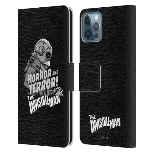 Universal Monsters The Invisible Man Horror And Terror Leather Book Wallet Case Cover For Apple iPhone 12 / iPhone 12 Pro