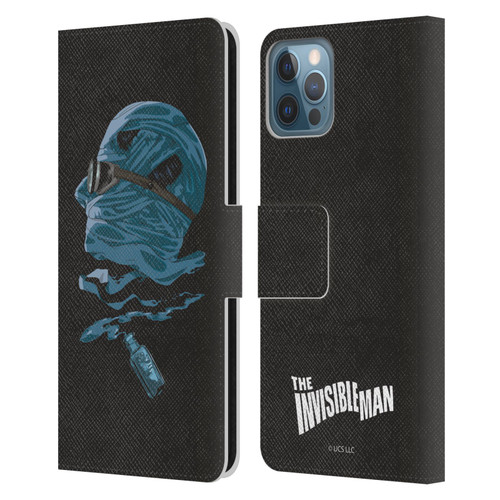 Universal Monsters The Invisible Man Blue Leather Book Wallet Case Cover For Apple iPhone 12 / iPhone 12 Pro