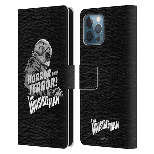 Universal Monsters The Invisible Man Horror And Terror Leather Book Wallet Case Cover For Apple iPhone 12 Pro Max