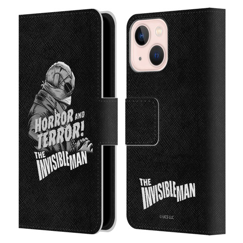 Universal Monsters The Invisible Man Horror And Terror Leather Book Wallet Case Cover For Apple iPhone 13 Mini