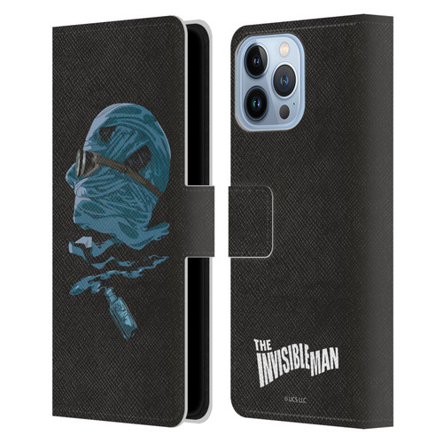 Universal Monsters The Invisible Man Blue Leather Book Wallet Case Cover For Apple iPhone 13 Pro Max