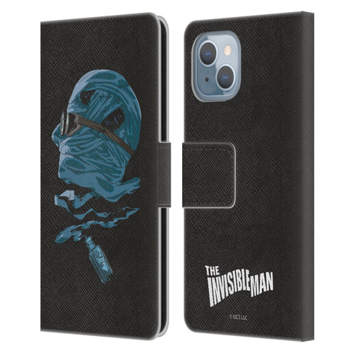 Universal Monsters The Invisible Man Blue Leather Book Wallet Case Cover For Apple iPhone 14