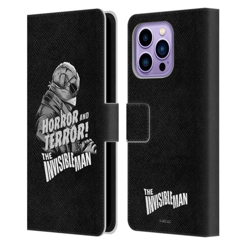 Universal Monsters The Invisible Man Horror And Terror Leather Book Wallet Case Cover For Apple iPhone 14 Pro Max