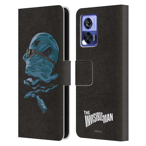 Universal Monsters The Invisible Man Blue Leather Book Wallet Case Cover For Motorola Edge 30 Neo 5G