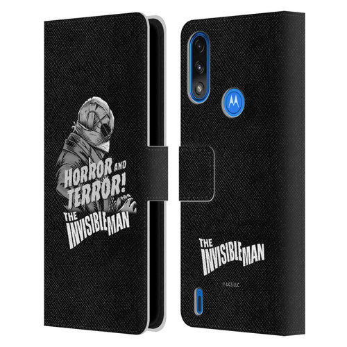 Universal Monsters The Invisible Man Horror And Terror Leather Book Wallet Case Cover For Motorola Moto E7 Power / Moto E7i Power