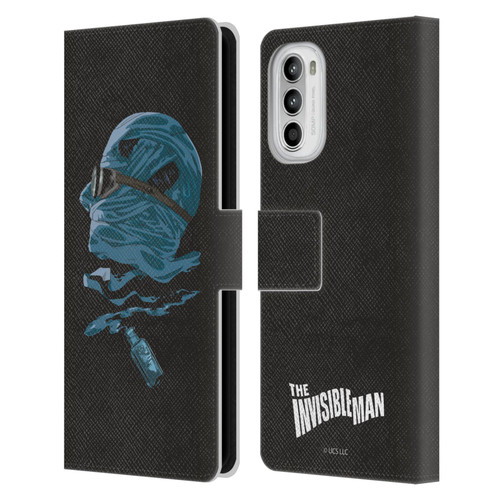 Universal Monsters The Invisible Man Blue Leather Book Wallet Case Cover For Motorola Moto G52