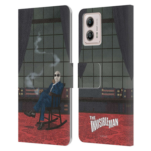 Universal Monsters The Invisible Man Key Art Leather Book Wallet Case Cover For Motorola Moto G53 5G