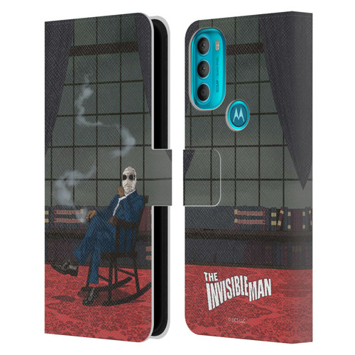 Universal Monsters The Invisible Man Key Art Leather Book Wallet Case Cover For Motorola Moto G71 5G