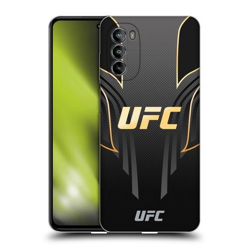 UFC Logo Black Gold Jersey Soft Gel Case for Motorola Moto G82 5G