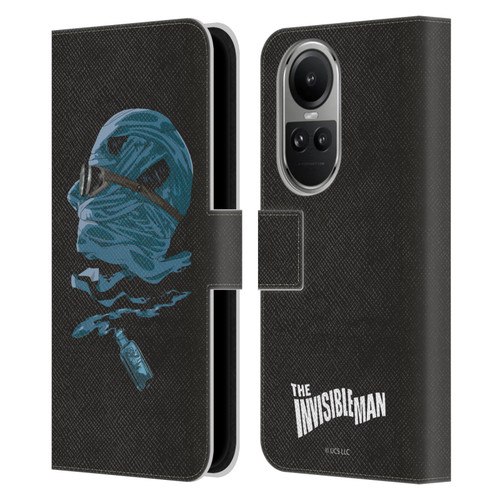 Universal Monsters The Invisible Man Blue Leather Book Wallet Case Cover For OPPO Reno10 5G / Reno10 Pro 5G