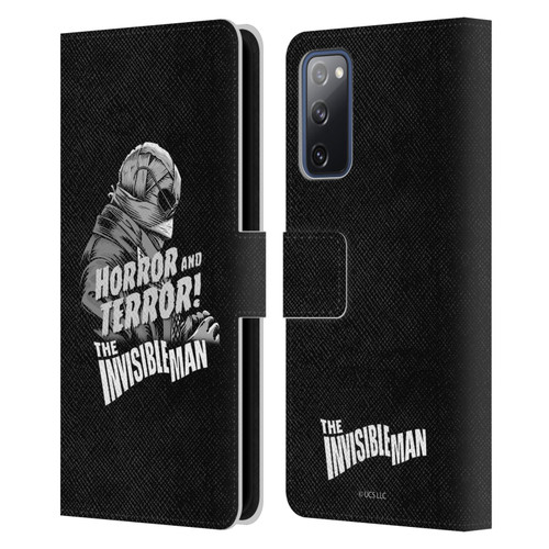 Universal Monsters The Invisible Man Horror And Terror Leather Book Wallet Case Cover For Samsung Galaxy S20 FE / 5G