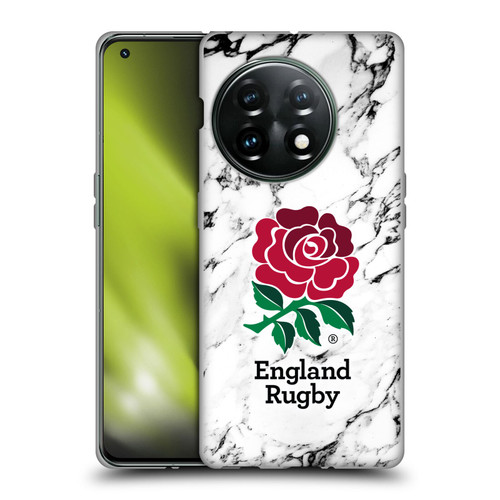 England Rugby Union Marble White Soft Gel Case for OnePlus 11 5G