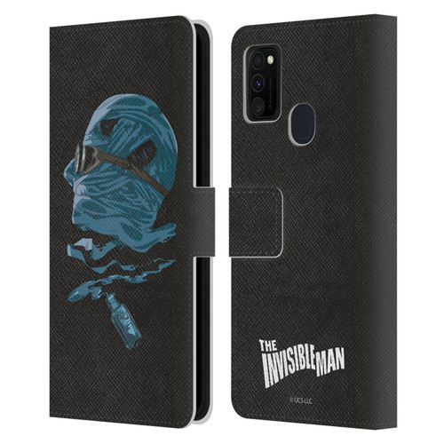 Universal Monsters The Invisible Man Blue Leather Book Wallet Case Cover For Samsung Galaxy M30s (2019)/M21 (2020)