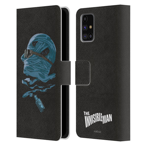 Universal Monsters The Invisible Man Blue Leather Book Wallet Case Cover For Samsung Galaxy M31s (2020)