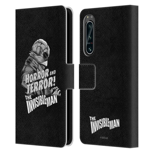 Universal Monsters The Invisible Man Horror And Terror Leather Book Wallet Case Cover For Sony Xperia 5 IV