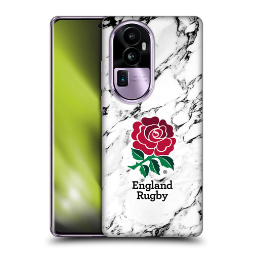England Rugby Union Marble White Soft Gel Case for OPPO Reno10 Pro+