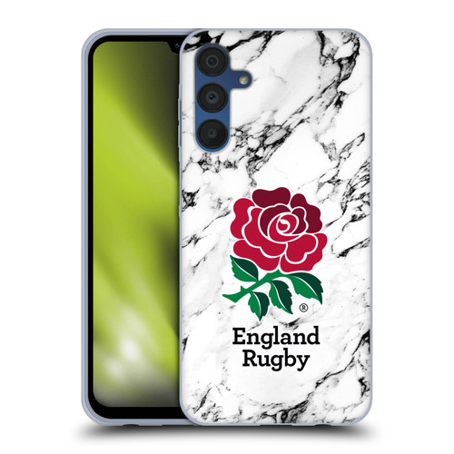 England Rugby Union Marble White Soft Gel Case for Samsung Galaxy A15