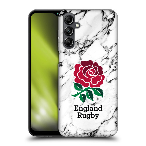 England Rugby Union Marble White Soft Gel Case for Samsung Galaxy M14 5G