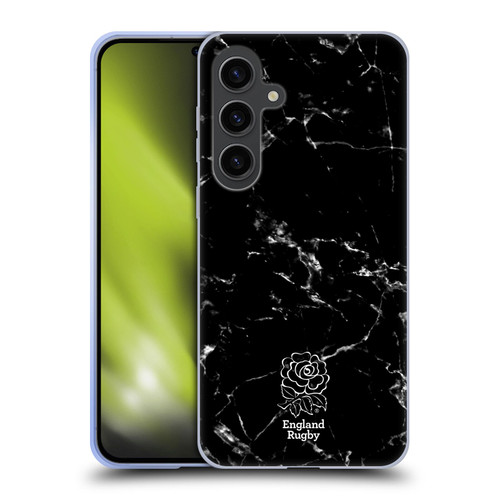 England Rugby Union Marble Black Soft Gel Case for Samsung Galaxy S24+ 5G