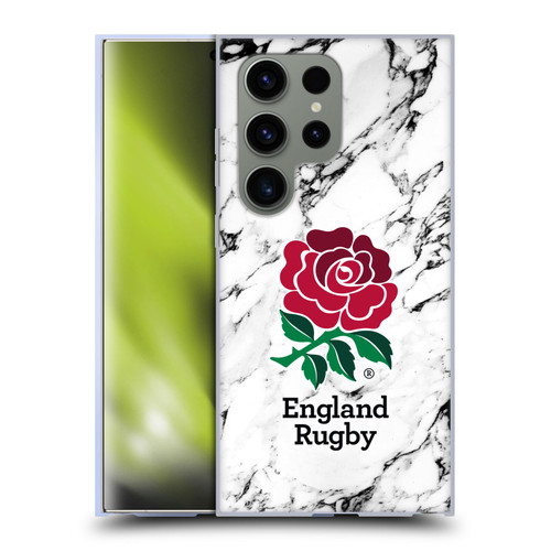 England Rugby Union Marble White Soft Gel Case for Samsung Galaxy S24 Ultra 5G