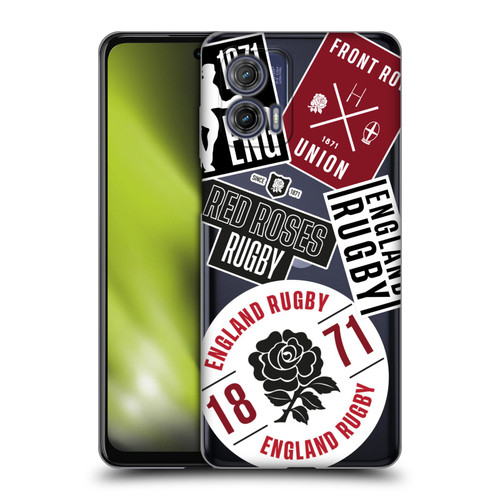England Rugby Union RED ROSE Icons And Graphics Soft Gel Case for Motorola Moto G73 5G