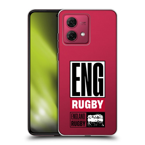England Rugby Union RED ROSE Eng Rugby Logo Soft Gel Case for Motorola Moto G84 5G