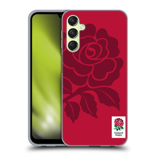 England Rugby Union 2016/17 The Rose Mono Rose Soft Gel Case for Samsung Galaxy A24 4G / Galaxy M34 5G