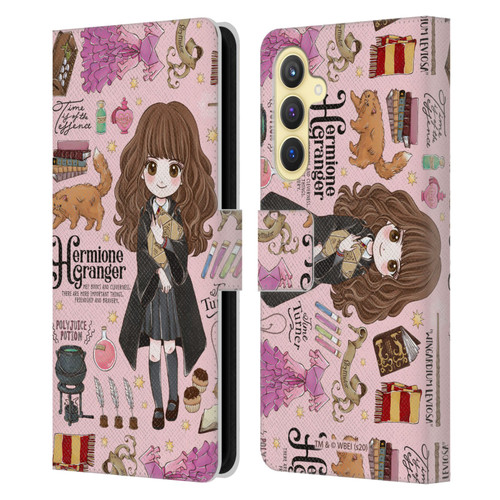 Harry Potter Deathly Hallows XXXVII Hermione Pattern Leather Book Wallet Case Cover For Samsung Galaxy S23 FE 5G